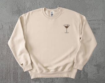Espresso Martini Sweatshirt, Cozy Embroidered Crewneck, Trendy Cocktail Lover Gift for Her