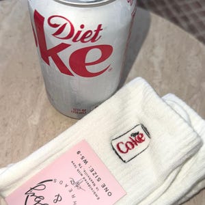GRIP SOCKS - Diet Coke Embroidered for Pilates, Yoga,  Barre, Lagree - Comfortable and stylish grip socks
