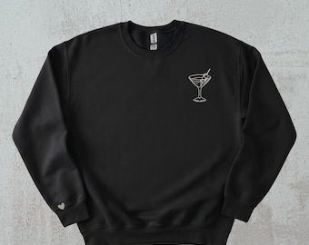 Dirty Martini Sweatshirt, Cozy Embroidered Crewneck, Trendy Cocktail Lover Gift for Her