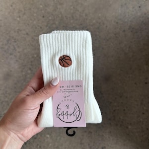 CREW SOCKS - Embroidered Basketball Crew Socks | Sporty Game Day Socks | Gift for Basketball Players & Fans