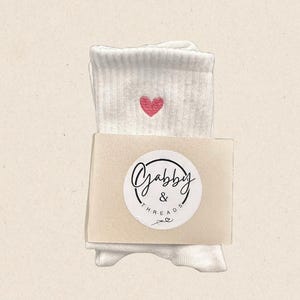 GRIP SOCKS - Embroidered Heart - Pilates, Barre, Yoga, Lagree
