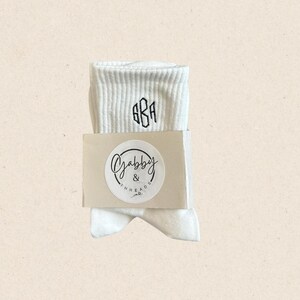 GRIP SOCKS - Custom Monogram Grip Socks – Personalized Pilates, Barre, or Yoga Socks, Embroidered Gift for Her