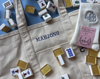 Mahjong Tile Socks - Grip socks for Pilates, Barre, Lagree and Regular Socks for bachelorette, girls night, Mahjong lover