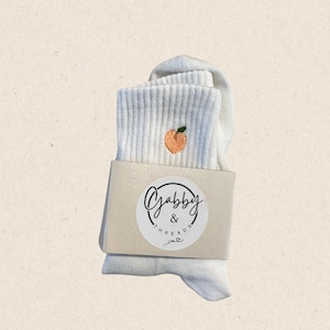 CALZINI GRIP - PEACH Ricamati per Pilates, Yoga, Barre, Lagree - Calzini grip comodi ed eleganti