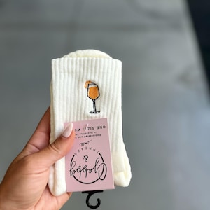 GRIP SOCKS - Aperol Spritz Embroidered for Pilates, Yoga, Barre, Lagree - Non-Slip, Trendy & Fun