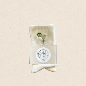 GRIP SOCKS Margarita Embroidered - Pilates, Yoga, Barre, Lagree - Non-Slip, Trendy & Fun, Perfect for Your Workout
