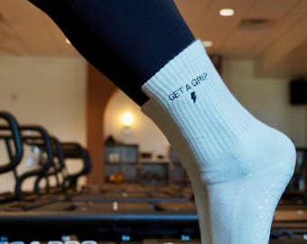 Get a Grip Socks for Women, Pilates Barre Lagree Studio Socks, Cute Fitness Girl Gift