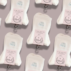GRIP SOCKS - &quot;I Do Crew&quot; Embroidered Socks, Perfect for a Bachelorette party, Pilates, Yoga, Barre or Lagree