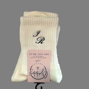 GRIP SOCKS - CUSTOM Initials Grip Socks - perfect for Pilates, barre, yoga, Lagree, bachelorette party, girls weekend, birthday party