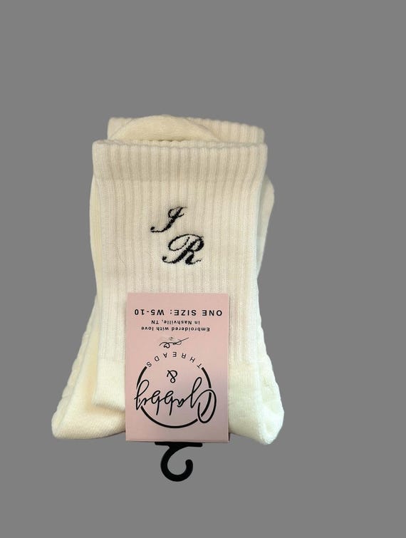 GRIP SOCKS - CUSTOM Initials Grip Socks - perfect for Pilates, barre, yoga, Lagree, bachelorette party, girls weekend, birthday party