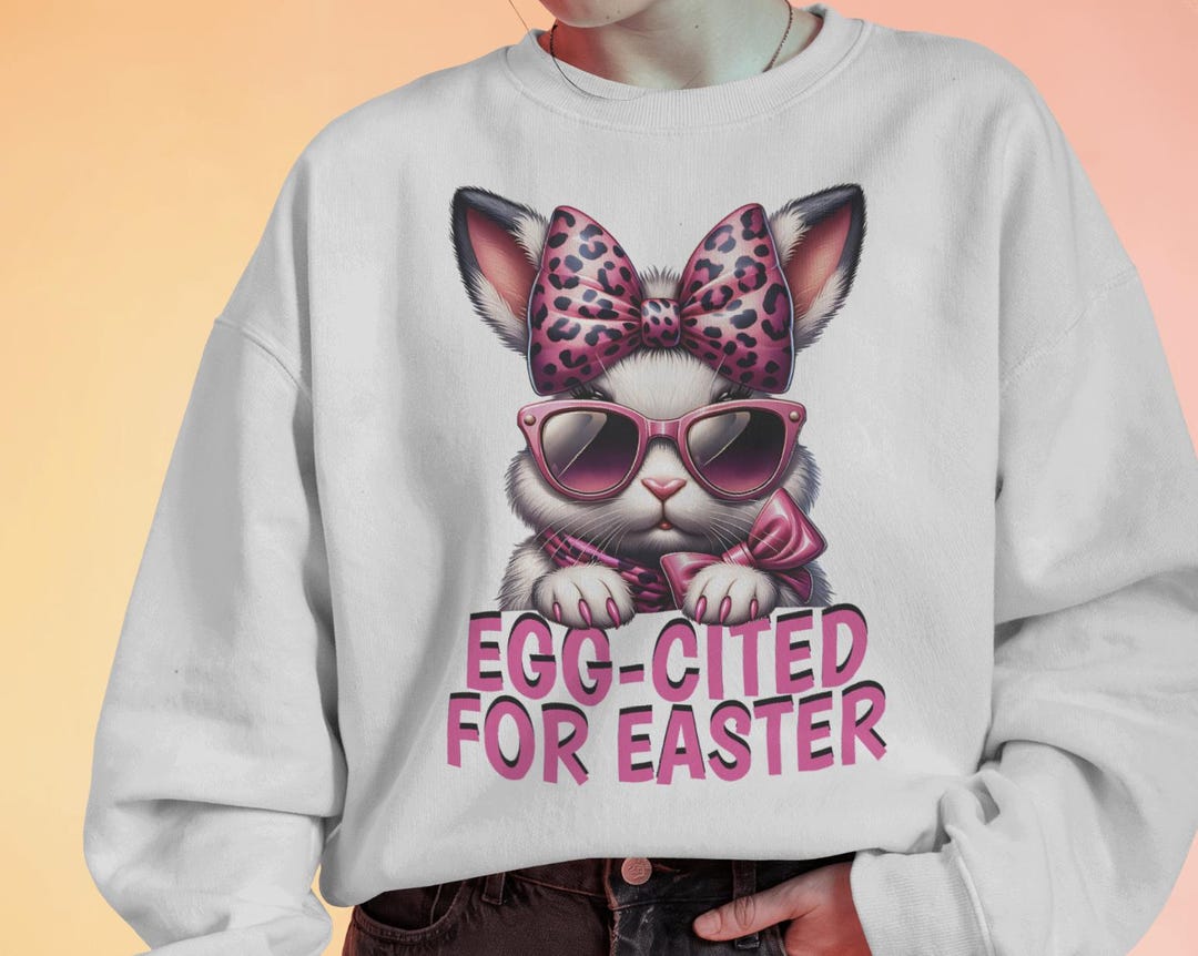 Cute Easter Egg Pun PNG, Coquette Bunny With Bow, Girly Bunny, Funny ...