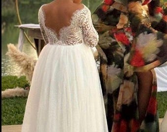 Flower girl dress, Bohemian Flower Girl Dress, rustic flower girl dress, boho flower girl dress, lace flower girl dress, boho wedding dress
