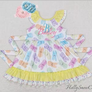 Girls Easter dress, monogrammed Easter dress, personalized dress, toddler Easter dress, monogrammed bishop dress, Easter dress for girls