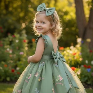 Olive Green Dress for Little Girls - Etsy