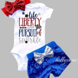 Baby Girl 4th of July Outfit,Baby Girl Clothes, Baby Girl Summer Clothes, Monogrammed Bubble Romper, Patriotic Outfit, Kids 4th of July
