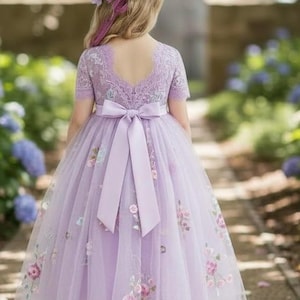 lilac floral lace clarice dress The Fiorenza Dress in Lilac Tapestry Rose 0 / Lilac Tapestry Rose