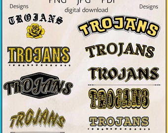 Trojans School Mascot Digital Download png, jpg, pdf | Team Spirit Sublimation File