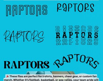 Raptors Mascot SVG PNG: School Spirit Design (Digital Download)
