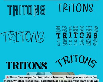 Tritons Mascot SVG PNG – School Spirit Shirt Design (Digital Download)