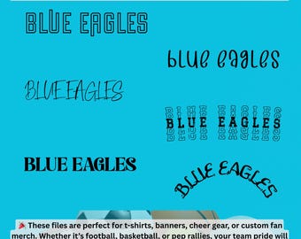Blue Eagles PNG SVG: DIY Fan Gear Design (Digital Download)