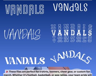 Vandals Mascot SVG PNG: School Spirit Fan Gear (Digital Download)