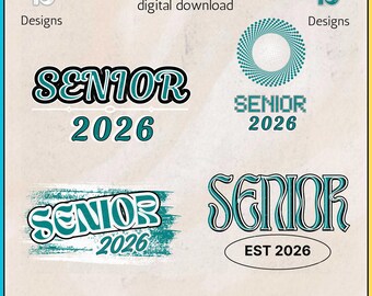 Senior 2026 PNG Bundle, Class of 2026 Graduation Shirt Design (Digital Download)