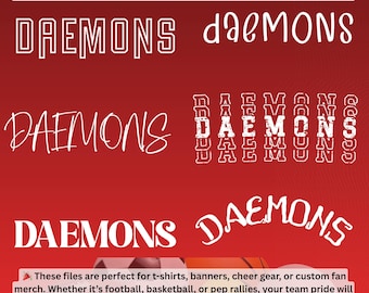 Daemons PNG SVG: Custom Game Day Fan Gear (Digital Download)