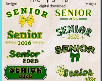 Senior Class of 2026 Graduation Sublimation Bundle (PNG, JPG, PDF)
