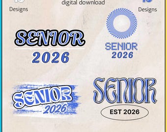 Senior 2026 PNG Bundle, Class of 2026 Shirt Design (Digital Download)