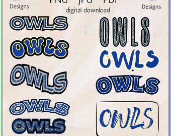 Owls Mascot Design | School Spirit PNG, JPG, PDF (Digital Download)