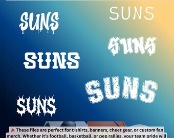 Suns Team Spirit PNG Bundle: DIY Fan Gear Designs (Digital Download)