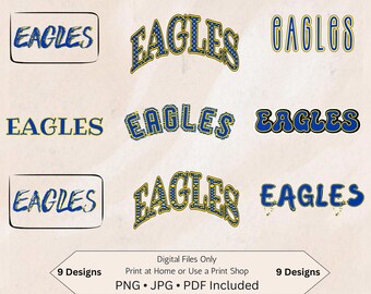 EAGLES School Mascot Digital Download png, jpg, pdf | Team Spirit Sublimation Cricut File