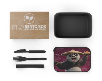 Fiambrera Bento con personajes de Kung Fu Panda / Fiambrera de PLA con banda y utensilios
