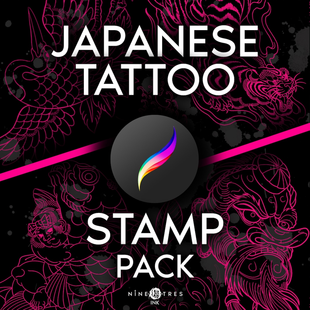 Japanese Tattoo Stamp Pack for Procreate - Etsy