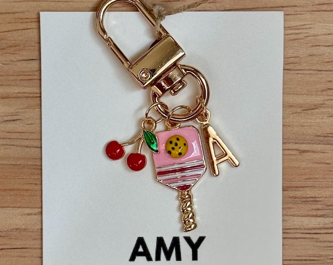 Pickleball Keychain Custom Tag Pickleball Gift Personalize Pickleball Team Gift for Pickleball Lover Birthday Gift Pickleball Game Accessory
