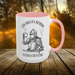 Fantasy Coffee Mug, Bookish Coffee Cup for Readers & Gamers, Epic Quest Extra Caffeine Mug, Medieval Knight DnD Gift, RPG Fantasy Lover Gift afbeelding 9