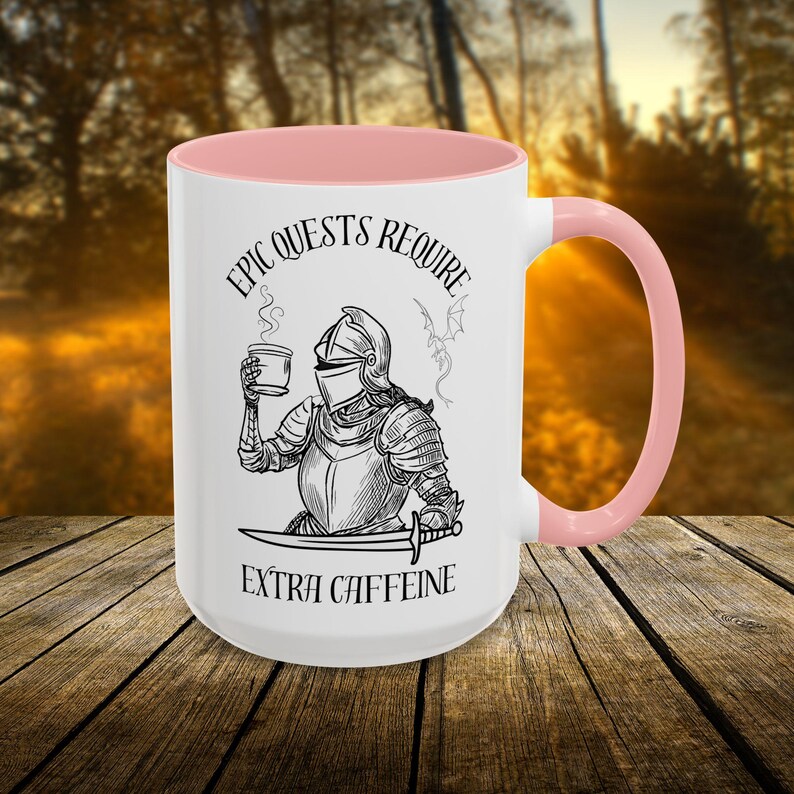 Fantasy Coffee Mug, Bookish Coffee Cup for Readers & Gamers, Epic Quest Extra Caffeine Mug, Medieval Knight DnD Gift, RPG Fantasy Lover Gift afbeelding 9