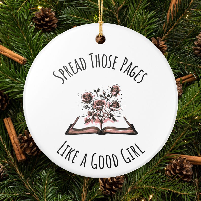 Spread Those Pages Christmas Ornament, Smutty Bookish Ornaments, Spicy Book Club Gifts image 2