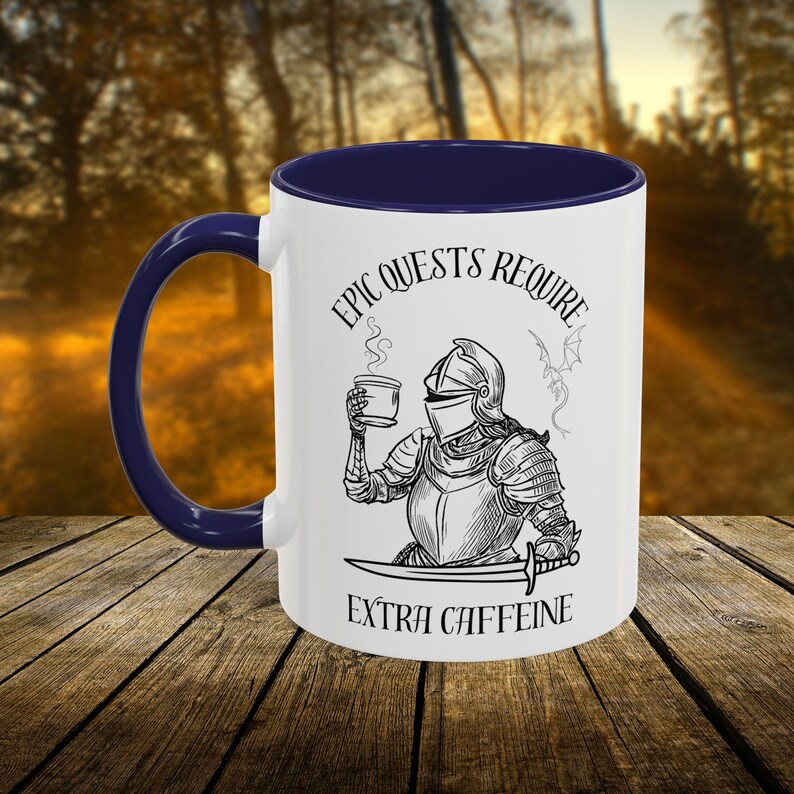 Fantasy Coffee Mug, Bookish Coffee Cup for Readers & Gamers, Epic Quest Extra Caffeine Mug, Medieval Knight DnD Gift, RPG Fantasy Lover Gift afbeelding 7