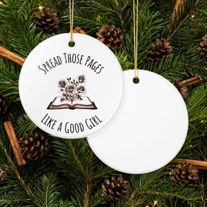 Spread Those Pages Christmas Ornament, Smutty Bookish Ornaments, Spicy Book Club Gifts image 3