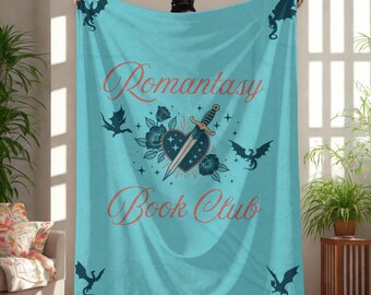 Romantasy Book Club Blanket, Dragon Rider Gifts, Bookish Home Decor