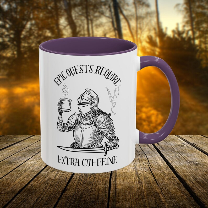 Fantasy Coffee Mug, Bookish Coffee Cup for Readers & Gamers, Epic Quest Extra Caffeine Mug, Medieval Knight DnD Gift, RPG Fantasy Lover Gift afbeelding 8