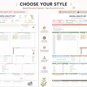 Daily Productivity Planner | Excel & Google Sheets | Time Blocking | Habit Tracker Dashboard | 2 Color Editions | Task Manager | A4 and US image 2