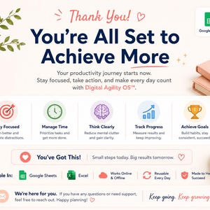 Daily Productivity Planner | Excel & Google Sheets | Time Blocking | Habit Tracker Dashboard | 2 Color Editions | Task Manager | A4 and US image 10