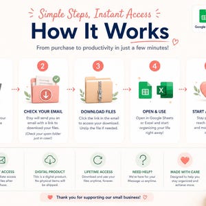Daily Productivity Planner | Excel & Google Sheets | Time Blocking | Habit Tracker Dashboard | 2 Color Editions | Task Manager | A4 and US image 16