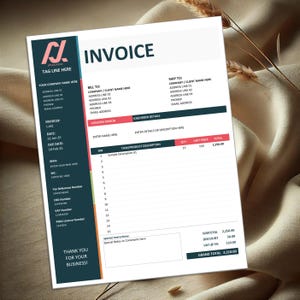 Invoice | Invoice Template | Modern and Professional Invoice | MS. WORD/EXCEL & Google Sheets | Business Invoice | Customizable | Printable