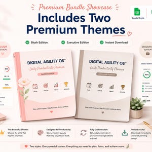 Daily Productivity Planner | Excel & Google Sheets | Time Blocking | Habit Tracker Dashboard | 2 Color Editions | Task Manager | A4 and US image 15
