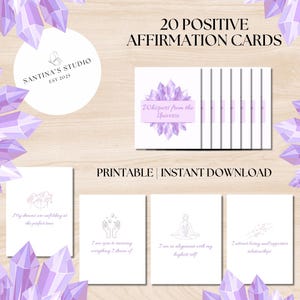Whispers from the Universe – 20 Printable Positive Affirmation Cards