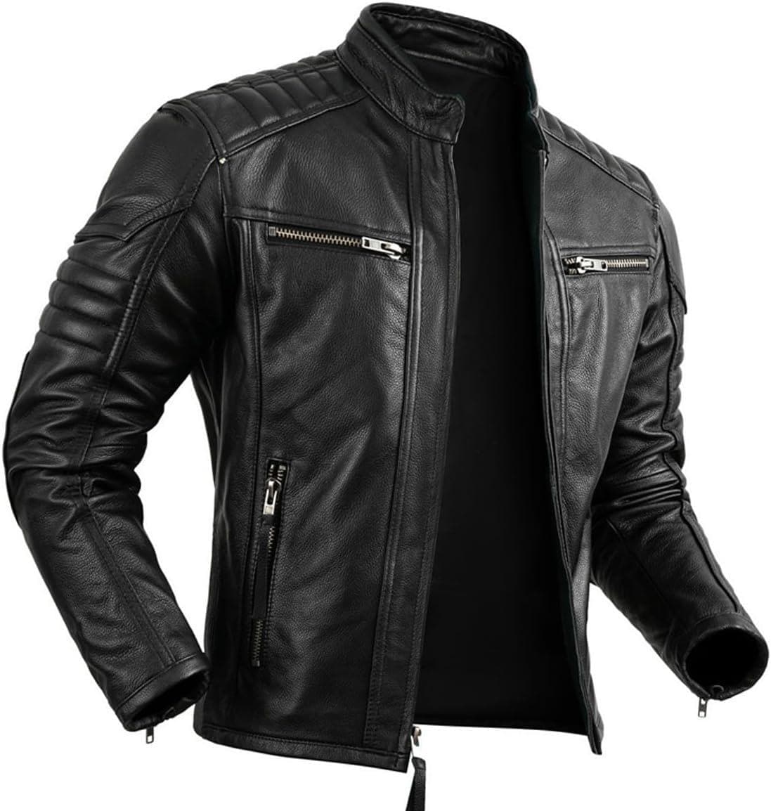 Heren Leren Jassen - Heren Herfst Casual Vintage Leren Jas Jas Heren