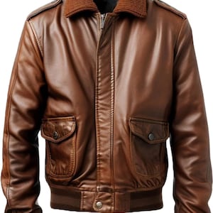 Men’s A-2 Aviator Bomber Jacket 90s Vintage Distressed Cowhide Leather Flight Jacket